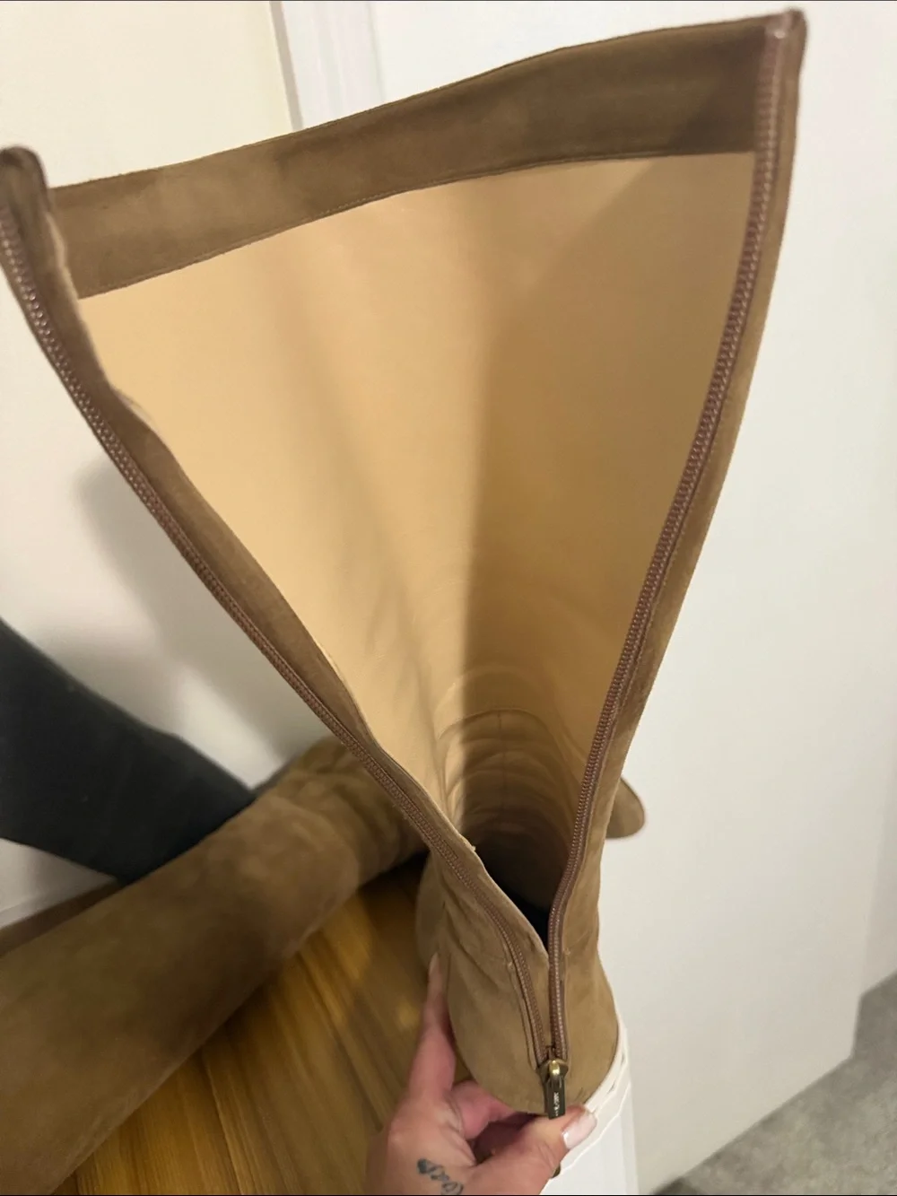 Jimmy Choo Tall Suede Over-the-Knee Boots in Camel Brown